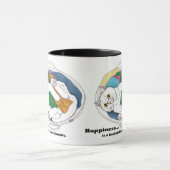 Knus Witte Kat Wasmand Grappig Blauw Mok (Midden)