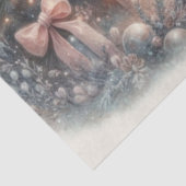 Knus Witte Konijn Kerstmis Bos Decoupage  Tissuepapier (Detail)