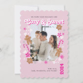 Knus & Zoete Heet Roze Pepermunt Koekjes 1 Foto Feestdagenkaart (Voorkant)