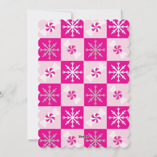 Knus & Zoete Heet Roze Pepermunt Koekjes 1 Foto Feestdagenkaart (Achterkant)