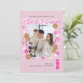 Knus & Zoete Heet Roze Pepernootjes 1 Foto Feestdagenkaart (Staand voorkant)