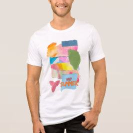 Knus Zomer Abstract Watercolor Kunst T-shirt voor