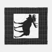 Knus zwart geruit elandontwerp fleece deken (Voorkant (Horizontaal))