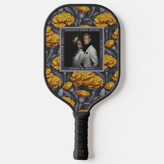 Knusge Customizeerde Anjer Accent Berg Bruiloft Pickleball Paddle (Achterkant)