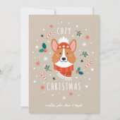 Knusje Corgi - Kerstwarmte Feestdagenkaart (Voorkant)