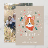 Knusje Corgi - Kerstwarmte Feestdagenkaart (Voorkant / Achterkant)