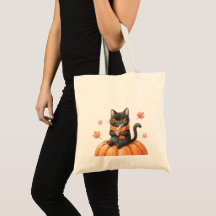 Knusje Herfst Zwarte Kat Kawaii Pompoen Specerij L