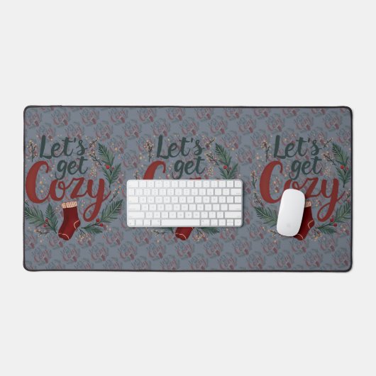 Knuskerige Kerst Pine Berry Lettering Bureaumat (Keyboard & Muis)