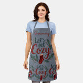 Knuskerige Kerst Pine Berry Lettering Schort (Gedragen)