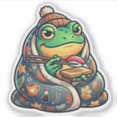 Knusper Sushi Kikker Sticker (Voorkant)