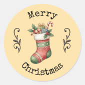 Knusperige Vintage Kerstmuts Stickers (Voorkant)