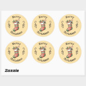 Knusperige Vintage Kerstmuts Stickers (Vel)
