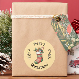 Knusperige Vintage Kerstmuts Stickers