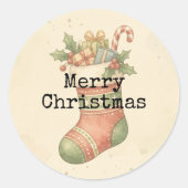 Knusperige Vintage Kerstmuts Stickers (Voorkant)