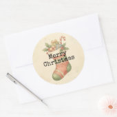 Knusperige Vintage Kerstmuts Stickers (Envelop)