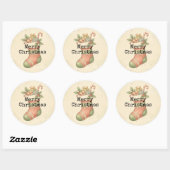 Knusperige Vintage Kerstmuts Stickers (Vel)