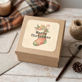 Knusperige Vintage Kerstmuts Stickers