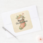Knusperige Vintage Kerstmuts Stickers (Envelop)
