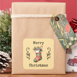 Knusperige Vintage Kerstmuts Stickers