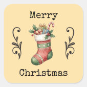 Knusperige Vintage Kerstmuts Stickers (Voorkant)