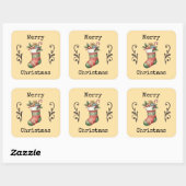 Knusperige Vintage Kerstmuts Stickers (Vel)