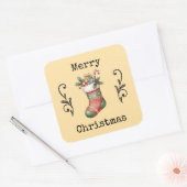 Knusperige Vintage Kerstmuts Stickers (Envelop)