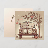 Knusse Bank Liefdeskaart Feestdagenkaart (Voorkant / Achterkant)