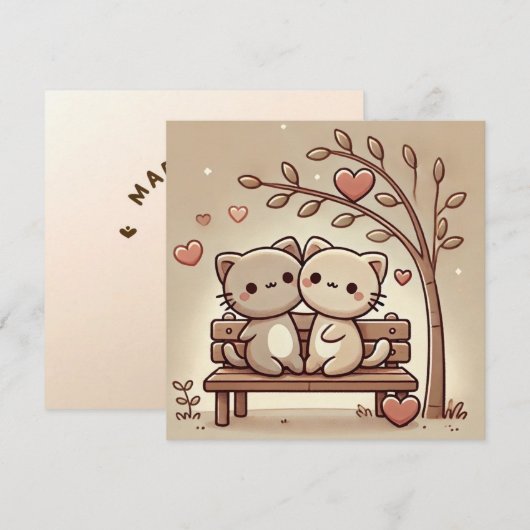 Knusse Bank Liefdeskaart Feestdagenkaart (Voorkant / Achterkant)