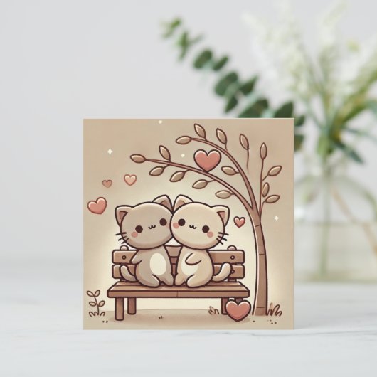 Knusse Bank Liefdeskaart Feestdagenkaart (Staand voorkant)