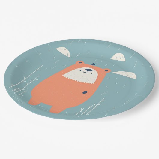 Knusse Beren papieren Borden Papieren Bordje (Gekanteld)