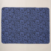 Knusse blauwe roos bloemensherpa deken (Voorkant (horizontaal))