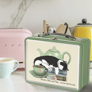Knusse Boeken Kat Smoking Theekopje Schattig Groen