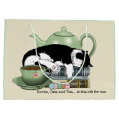 Knusse Boeken Kat Smoking Theekopje Schattig Groen Groot Cadeauzakje (Achterkant)
