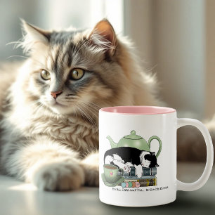 Knusse Boeken Kat Smoking Theekopje Schattig Groen Tweekleurige Koffiemok