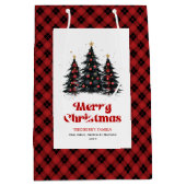 Knusse buffelplaid kersttas met eigen naam medium cadeauzakje (Voorkant)