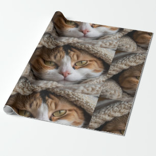Knusse Calico Kat en Deken Cadeaupapier