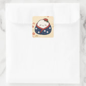 Knusse deken Mochi vierkante sticker (Tas)
