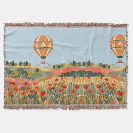 Knusse Heet Luchtballondeken – Klaprozenveld Deken