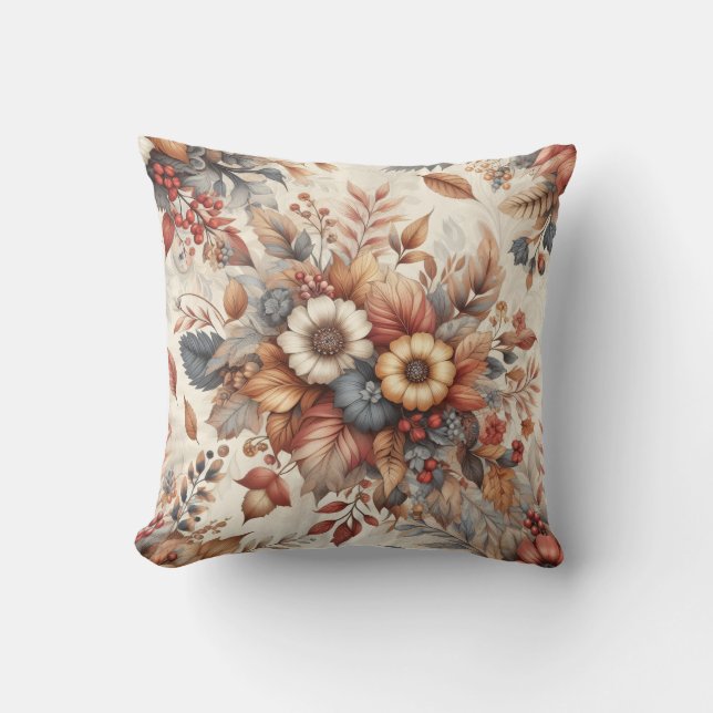 Knusse herfst botanische bloemen kussen (Voorkant)