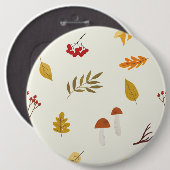 knusse herfstbladeren ronde button 6,0 cm (Voorkant /achterkant)