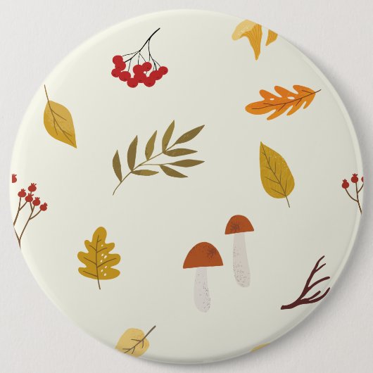 knusse herfstbladeren ronde button 6,0 cm (Voorkant)
