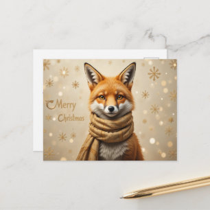 Knusse Kerstvos Kunst Warme Winter Boslandschap  Briefkaart