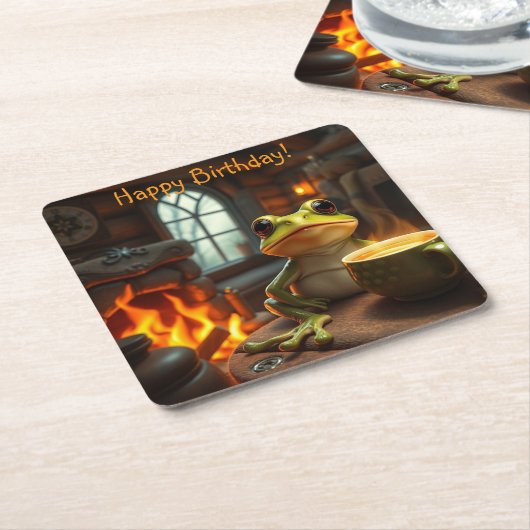 knusse kikker kartonnen onderzetters (Schuin)