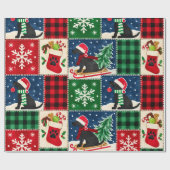 Knusse Labradorkerstpatchworkdeken Cadeaupapier (Vlak)