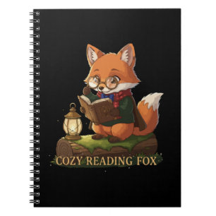 Knusse Lezende Vos   Schattig Fantasierijk Boekenl Notitieboek