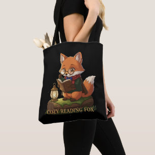 Knusse Lezende Vos Schattige Fantasievolle Boeke Tote Bag