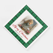 Knusse Rustieke Kerst Scene Aangepaste Naam Servet (Hoek)