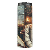 knusse scene | Vrouw Drink cacao met kat Thermosbeker (Achterkant)