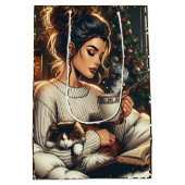 knusse scene | Vrouw Drink cacaokerst Medium Cadeauzakje (Achterkant)