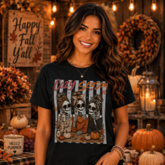 Knusse Seizoen Lieve Skeleta Pompoen Ijs Latte T-shirt